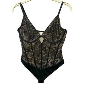 Popilush The Shapewear Bodysuit Cutout Sculpting Lace XL Black Gold Corset Wired